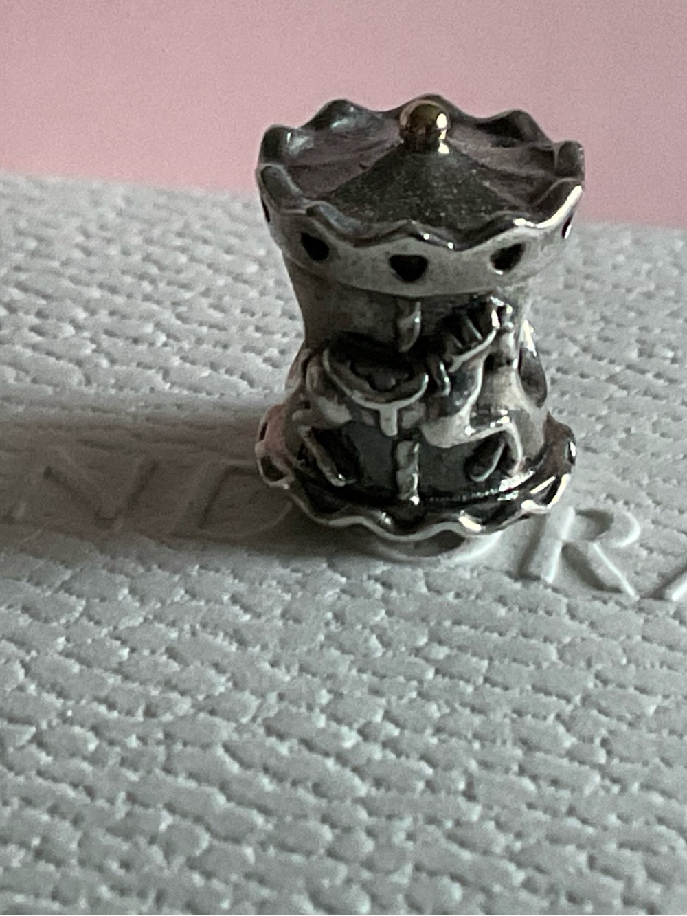Pandora Silver Carousel Charm with Gold Accent - Silver